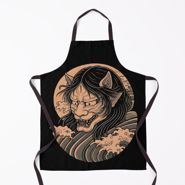 Item preview, Hannya Mask - Japanese Design with Waves designed and sold by Tattee.