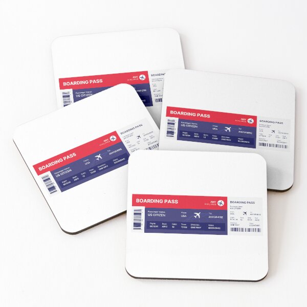 Item preview, One Way Flight out of USA Boarding Pass designed and sold by addiegrace.