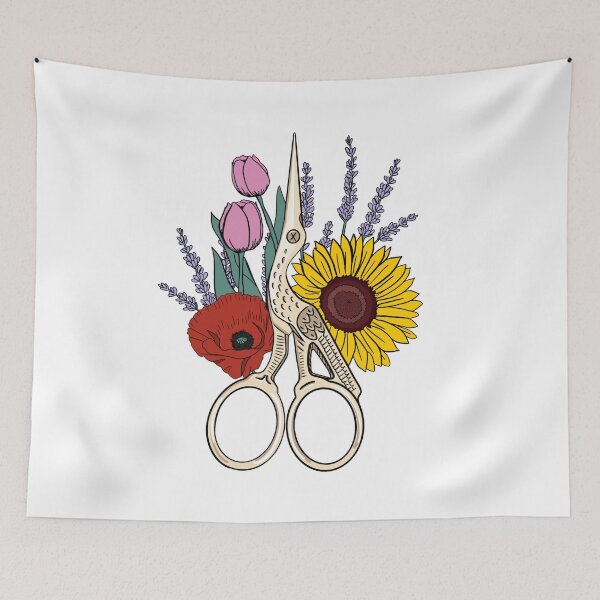 Item preview, Floral Stork Scissors  designed and sold by beccalikeya.