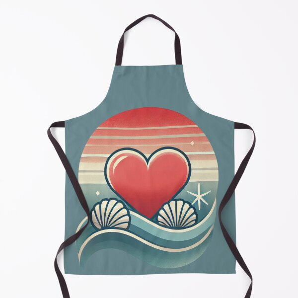 Item preview, Retro Coastal Heart with Seashells designed and sold by EsraaCreations.