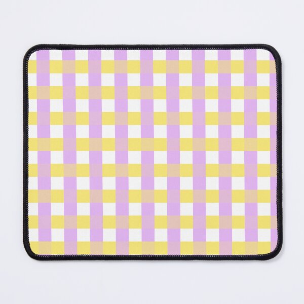 Item preview, white gingham mauve ochre designed and sold by AtelierIsaC.