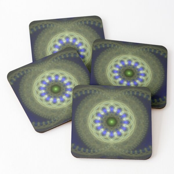 Item preview, Green blue sacred fairy harmonic fractal decoration designed and sold by Galas Art.
