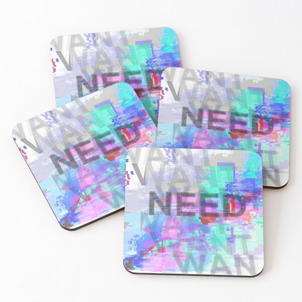 Item preview, Digital text Want or Need, contemporary art, glitch art designed and sold by DenisaDesign.