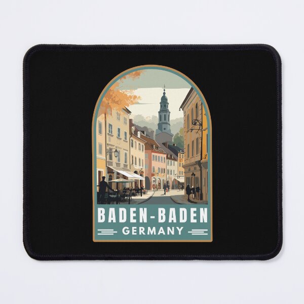Item preview, Baden-Baden in Baden-Württemberg Germany Retro Travel Art Emblem designed and sold by MaateoDesign.
