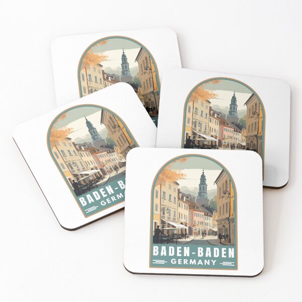 Item preview, Baden-Baden in Baden-Württemberg Germany Retro Travel Art Emblem designed and sold by MaateoDesign.