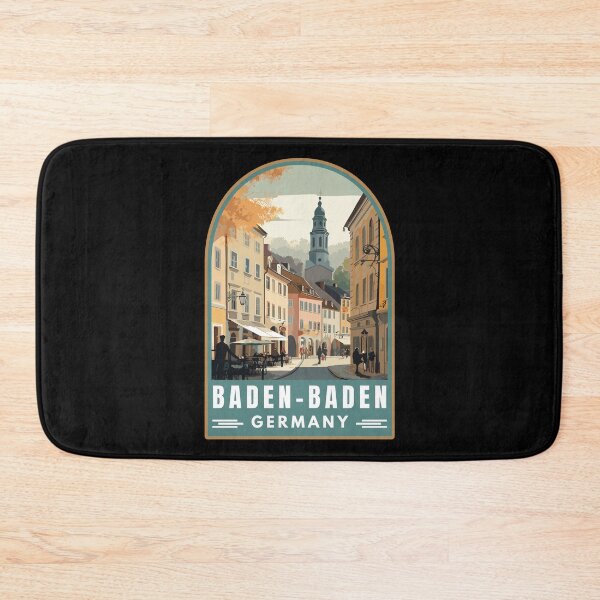 Item preview, Baden-Baden in Baden-Württemberg Germany Retro Travel Art Emblem designed and sold by MaateoDesign.
