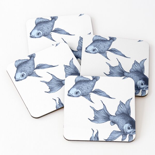 Item preview, Silvery Blue Graceful Glorious Goldfish designed and sold by Vicki Noble Art.