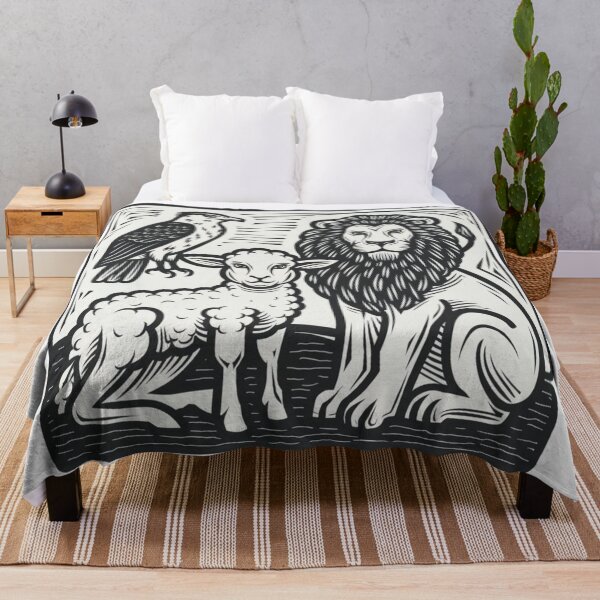 Item preview, a lamb, a lion and a caracara in the woodcut style of northeastern Brazi designed and sold by 123ks.