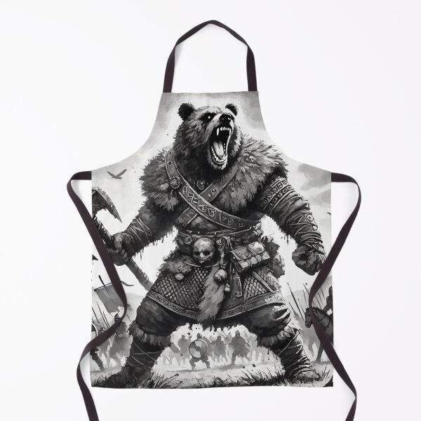 Item preview, Bear Berserker Norse Valhalla Mythology Monochromatic designed and sold by TomFrontierArt.