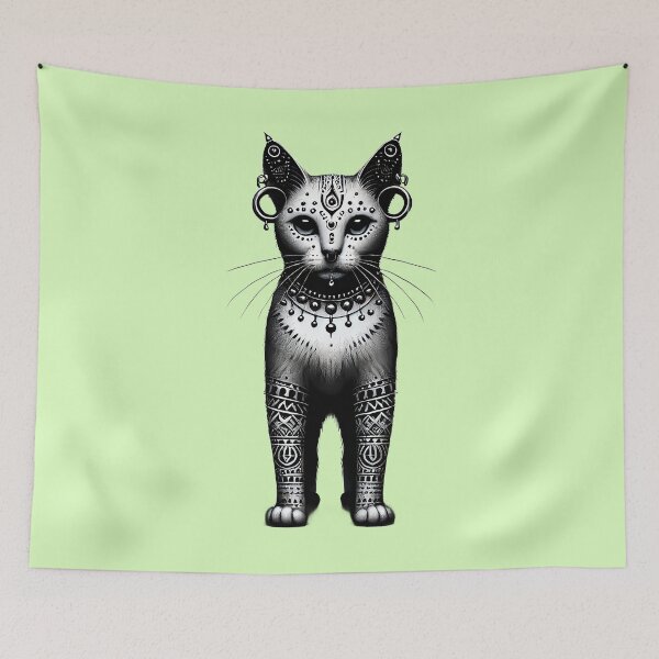 Item preview, Tribal Cat: Mystic Protector TSQ designed and sold by TSQ.
