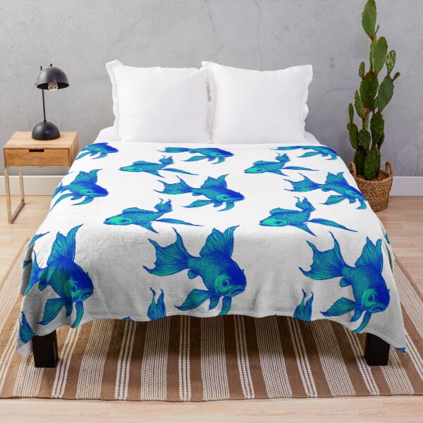Item preview, Iridescent Blue Green Graceful Glorious Golden Goldfish designed and sold by Vicki Noble Art.