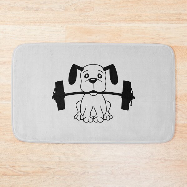 Artikelvorschau, Hund Bodybuilder Stark Muskeln Gym Gewichtheben Comic Cartoon entworfen und verkauft von shirt-o-mat.