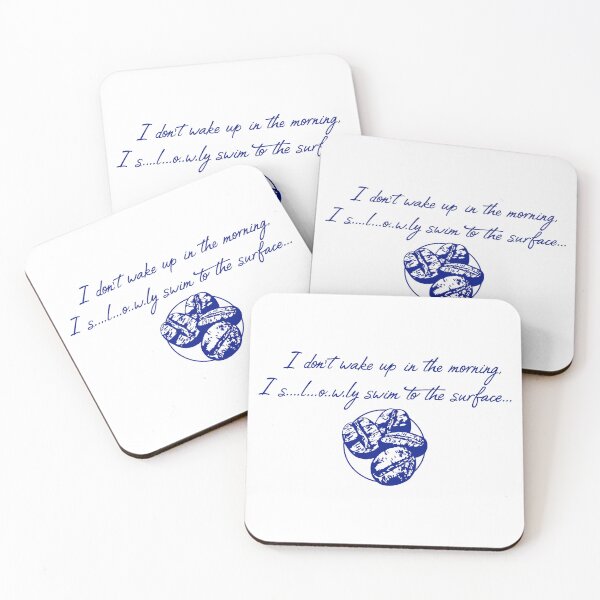 Item preview, Slowly Swim Coffee Beans-Blue-8.5" wide designed and sold by dzdart.