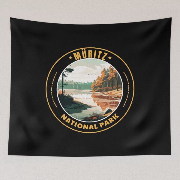 Artikelvorschau, Müritz-Nationalpark in Deutschland Retro Travel Art Emblem entworfen und verkauft von MaateoDesign.