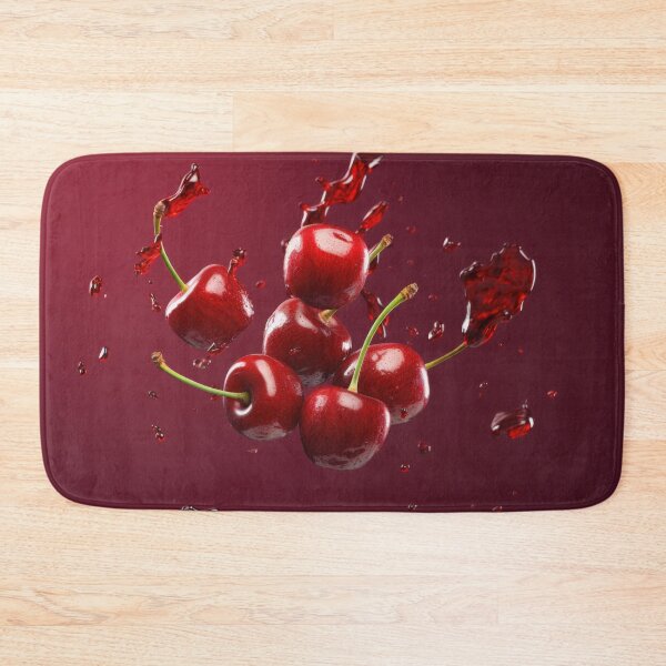 Item preview, Juicy cherries appear to be floating in midair with droplets of liquid splashing around them. designed and sold by anytka.