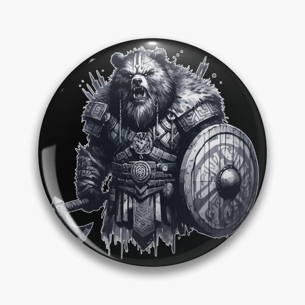 Item preview, Cool Viking Warrior Bear Monochromatic designed and sold by TomFrontierArt.