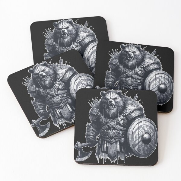 Item preview, Cool Viking Warrior Bear Monochromatic designed and sold by TomFrontierArt.