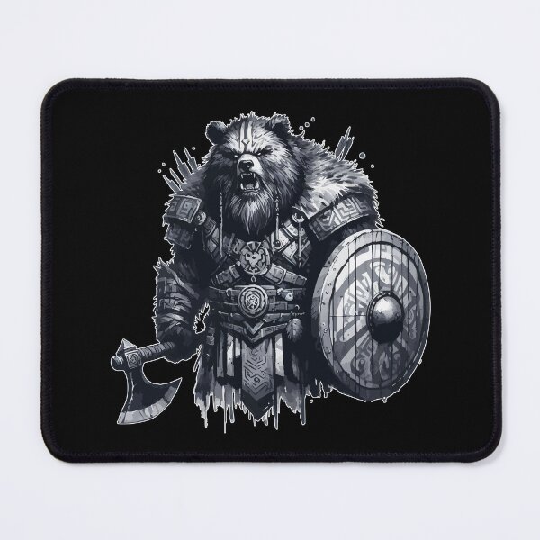 Item preview, Cool Viking Warrior Bear Monochromatic designed and sold by TomFrontierArt.