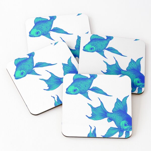 Item preview, Iridescent Blue Green Graceful Glorious Golden Goldfish designed and sold by Vicki Noble Art.
