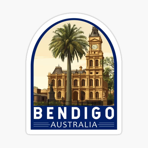 Item preview, Bendigo Australia Travel Art Emblem designed and sold by KrisSidDesigns.