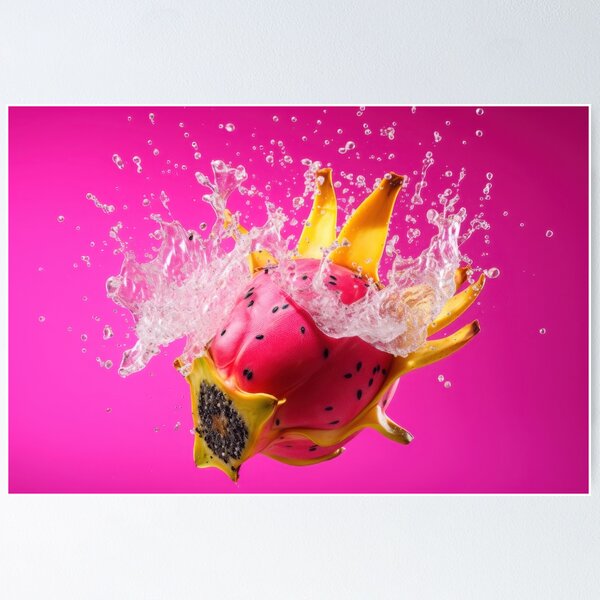 Item preview, A vibrant, surreal fruit splash features a dragon fruit merged with bananas designed and sold by anytka.