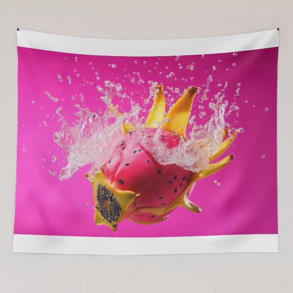 Item preview, A vibrant, surreal fruit splash features a dragon fruit merged with bananas designed and sold by anytka.
