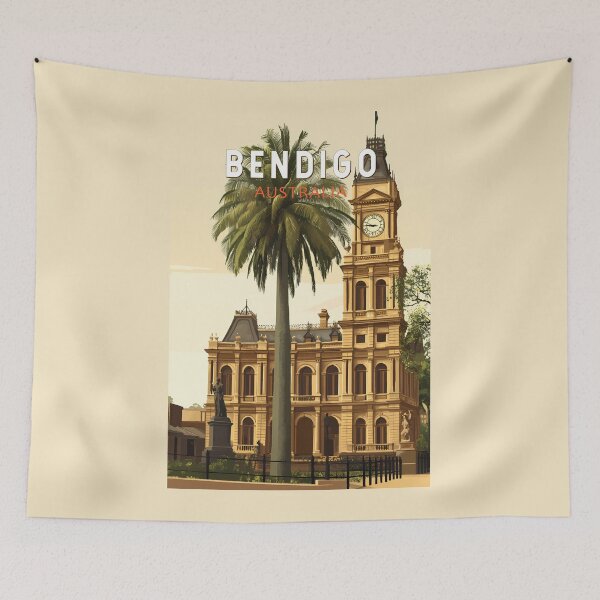 Item preview, Bendigo Australia Travel Art Vintage designed and sold by KrisSidDesigns.