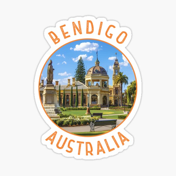 Item preview, Bendigo Australia Retro Distressed Circle designed and sold by KrisSidDesigns.