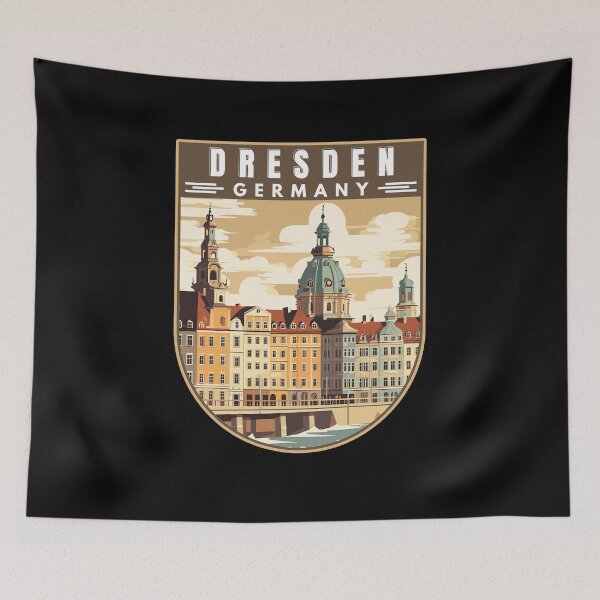 Item preview, Dresden in Saxony Germany Retro Travel Art Emblem designed and sold by MaateoDesign.