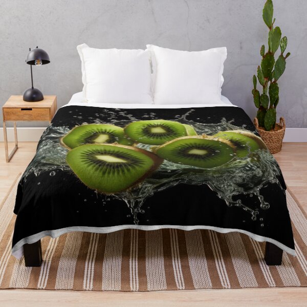 Item preview, Slices of kiwi fruit are captured mid-air as water splashes around them designed and sold by anytka.