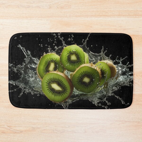 Item preview, Slices of kiwi fruit are captured mid-air as water splashes around them designed and sold by anytka.