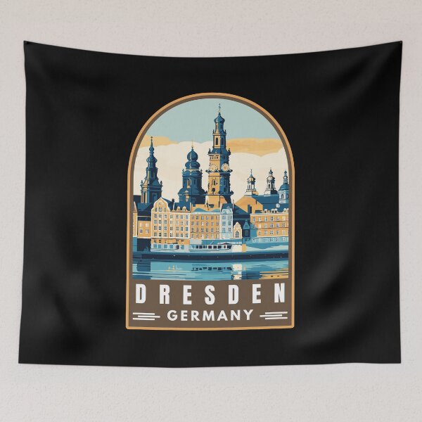 Item preview, Dresden in Saxony Germany Retro Travel Art Emblem designed and sold by MaateoDesign.