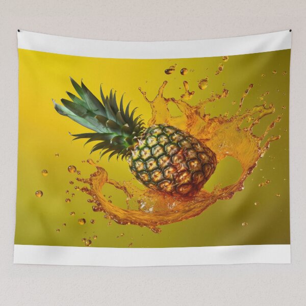 Item preview, A pineapple is dynamically captured mid-air, designed and sold by anytka.