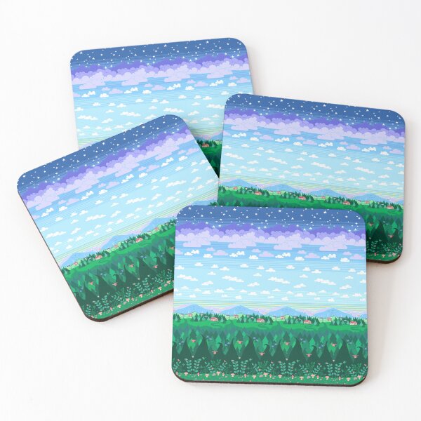 Item preview, Cottagecore Pixel Art Landscape  designed and sold by HeatherUnderground.