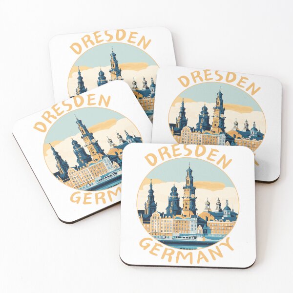 Item preview, Dresden in Saxony Germany Retro Travel Art Badge designed and sold by MaateoDesign.
