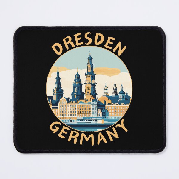 Item preview, Dresden in Saxony Germany Retro Travel Art Badge designed and sold by MaateoDesign.