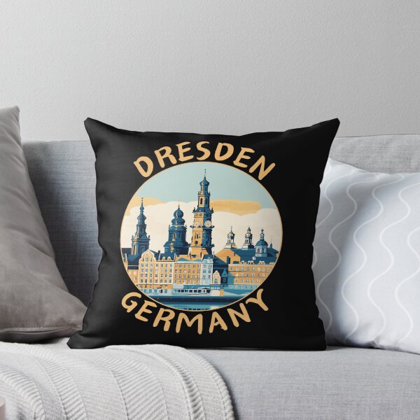 Item preview, Dresden in Saxony Germany Retro Travel Art Badge designed and sold by MaateoDesign.