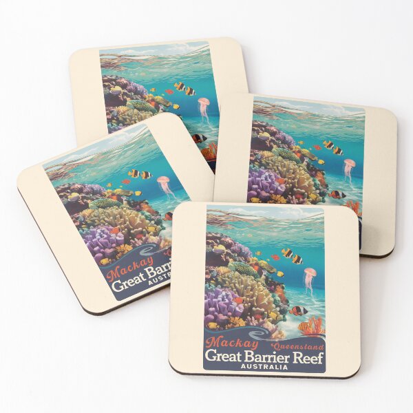 Item preview, Mackay Great Barrier Reef Travel Art Vintage designed and sold by KrisSidDesigns.