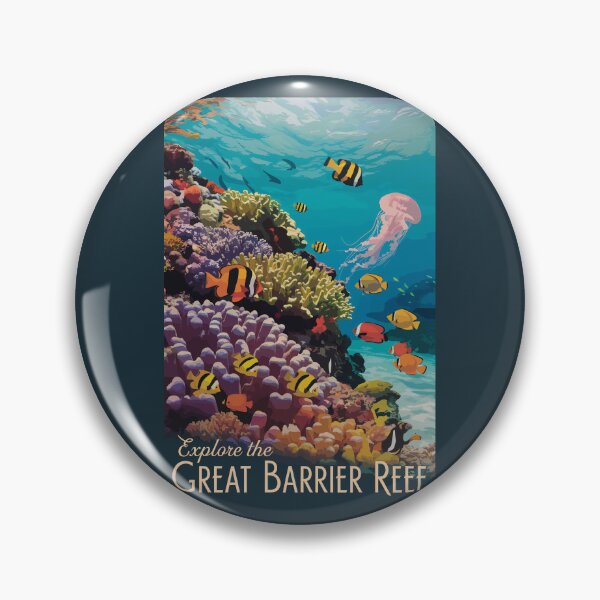 Item preview, Great Barrier Reef Queensland Travel Art Vintage designed and sold by KrisSidDesigns.