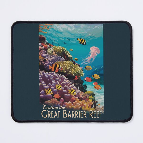 Item preview, Great Barrier Reef Queensland Travel Art Vintage designed and sold by KrisSidDesigns.
