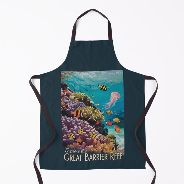 Item preview, Great Barrier Reef Queensland Travel Art Vintage designed and sold by KrisSidDesigns.