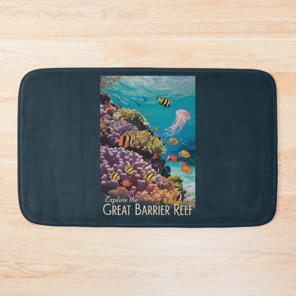 Item preview, Great Barrier Reef Queensland Travel Art Vintage designed and sold by KrisSidDesigns.