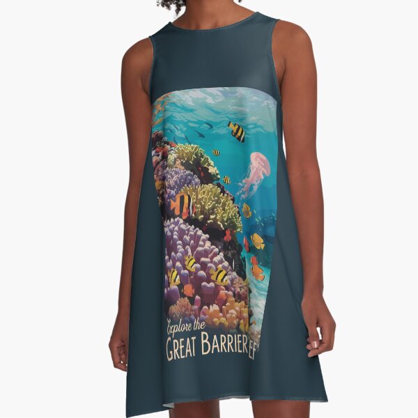 Artikel-Vorschau von Great Barrier Riff Queensland Reisekunst Vintage, designt und verkauft von KrisSidDesigns.