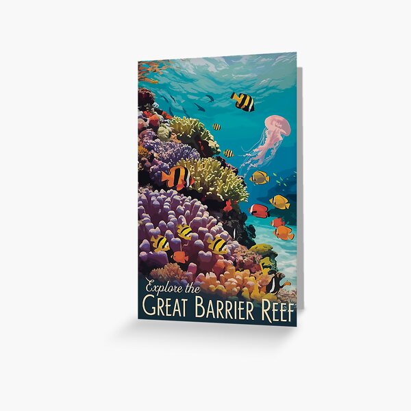 Item preview, Great Barrier Reef Queensland Travel Art Vintage designed and sold by KrisSidDesigns.