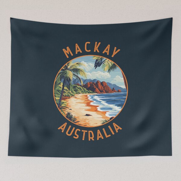 Item preview, Mackay Australia Retro Distressed Circle designed and sold by KrisSidDesigns.