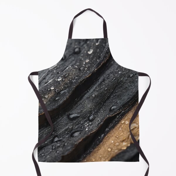 Item preview, Close-up of textured black wood with droplets after rain in a natural setting highlighting organic shapes and rich material depth designed and sold by anytka.