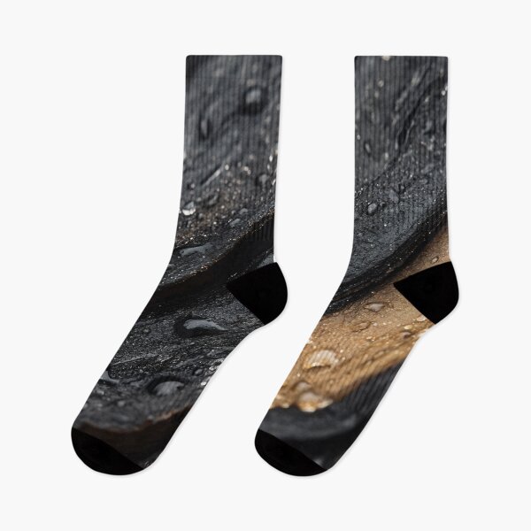 Item preview, Close-up of textured black wood with droplets after rain in a natural setting highlighting organic shapes and rich material depth designed and sold by anytka.