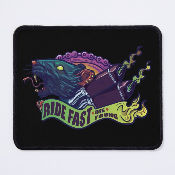 Item preview, Printed T-shirt, ride fast die young, vibrant color rat graphic designed and sold by DAVE-ACUNA.