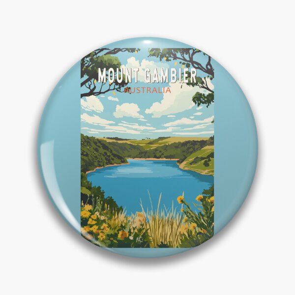 Item preview, Mount Gambier Australia Travel Art Vintage designed and sold by KrisSidDesigns.