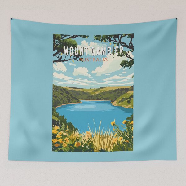 Item preview, Mount Gambier Australia Travel Art Vintage designed and sold by KrisSidDesigns.